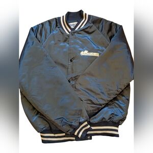 Vintage 1991 Chalk Line Bomber Jacket XL Navy Blue Varsity Made in USA 90s Fall